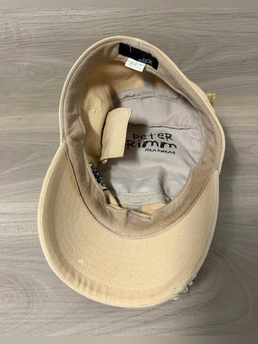 Peter Grimm Distressed Hat military-style cadet cap Beige Size L